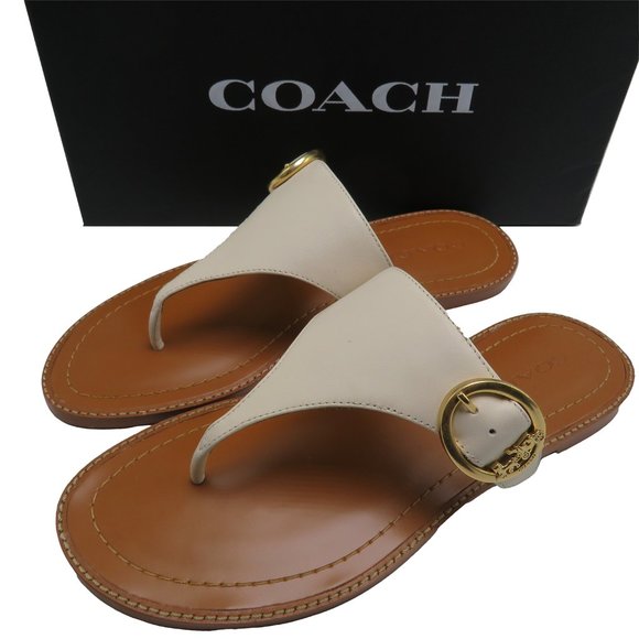 COACH Women's LESLI Leather Sandal size: 8 - Picture 1 of 5